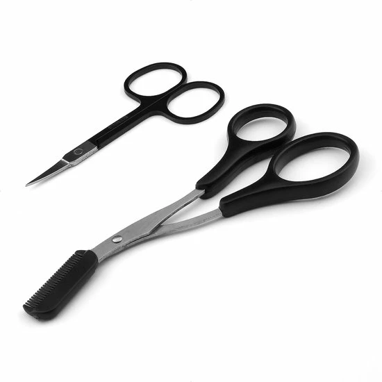 Evvie Wenkbrauw Trimmer Set - 8-delig – Met Epileer Pincet, 2x Wenkbrauw Schaartje, 2x Wenkbrauwmesje, Wenkbrauw Borstel, Wenkbrauwpotlood, Spoolie – In Stevige Etui - Zwart 5 Evvie Wenkbrauw Trimmer Set - 8-delig – Met Epileer Pincet, 2x Wenkbrauw Schaartje, 2x Wenkbrauwmesje, Wenkbrauw Borstel, Wenkbrauwpotlood, Spoolie – In Stevige Etui - Zwart - Afbeelding 5