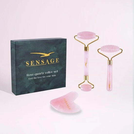 Sensage Rozenkwarts Roller Met Gua Sha Steen | Massage Jade Roller | 100% Natuurlijk Rose Quartz | Gezichtsroller | Face Roller | Roller | Gezichtsmassage | 4-delige Beauty Set 8 Sensage Rozenkwarts Roller Met Gua Sha Steen | Massage Jade Roller | 100% Natuurlijk Rose Quartz | Gezichtsroller | Face Roller | Roller | Gezichtsmassage | 4-delige Beauty Set - Afbeelding 8