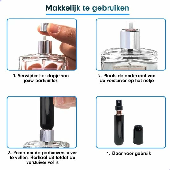 Giftshop JR Parfumflesje - Parfumflesje Voor In Vliegtuig - Hervulbaar - Navulbare Parfum Verstuiver - Voor Op Reis - Lipstick Formaat - 5ML - Zwart 3 Giftshop JR Parfumflesje - Parfumflesje Voor In Vliegtuig - Hervulbaar - Navulbare Parfum Verstuiver - Voor Op Reis - Lipstick Formaat - 5ML - Zwart - Afbeelding 3