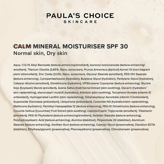 Paula's Choice Calm Hydraterende Dagcr Me SPF 30 - Normale, Droge & Gevoelige Huid - Mini 15 Ml 2 Paula's Choice Calm Hydraterende Dagcr Me SPF 30 - Normale, Droge & Gevoelige Huid - Mini 15 Ml - Afbeelding 2