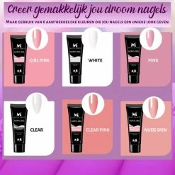 Miliano Polygel Kit - Polygel Nagels Starterspakket - Gellak Starterspakket - 6 Kleuren - Incl. UV LED Lamp & Etui -Givenchy-winkel 550x550 745