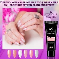 Miliano Polygel Kit - Polygel Nagels Starterspakket - Gellak Starterspakket - 6 Kleuren - Incl. UV LED Lamp & Etui -Givenchy-winkel 550x550 747