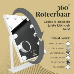 Great’s® Great's® Hollywood Make Up Spiegel Met LED Verlichting - Visagie Spiegel - Incl. Close Up 10x - Wit 13 Great’s® Great's® Hollywood Make Up Spiegel Met LED Verlichting - Visagie Spiegel - Incl. Close Up 10x - Wit -Givenchy-winkel 550x550 757