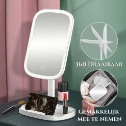 HighHome - Make Up Spiegel Met Led Verlichting - Inclusief 10x Spiegel - 3 Warmtes - 360 °C Draaibaar -Givenchy-winkel 550x550 787