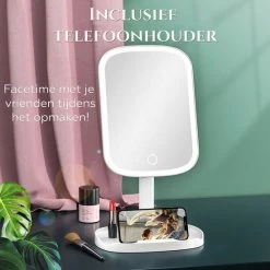 HighHome - Make Up Spiegel Met Led Verlichting - Inclusief 10x Spiegel - 3 Warmtes - 360 °C Draaibaar -Givenchy-winkel 550x550 790