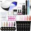 Coscelia Polygel Kit- Polygel Nagels- Polygel Starter Set- 1x36W LED Nagel Droger Lamp 6x15ML Poly Gel 1 X Top Coat 1 X Base Coat 6x5ML UV Gel 1 X Dual End Nail Borstel 1x50Pcs Clear Quick Building Mold Tips 1x30ML Cleanser Plus 1 X Nagelvijl 1x6-Man