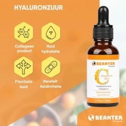 Beanter Vitamine C Serum - Vitamine E - Hyaluronzuur - 30ml -Gezichtsserum- Anti Rimpel - Anti Acne - Collageen - Verkleint Pori N - Tegen Pigmentvlekken - Herstelt UV Schade -Givenchy-winkel 550x550 848