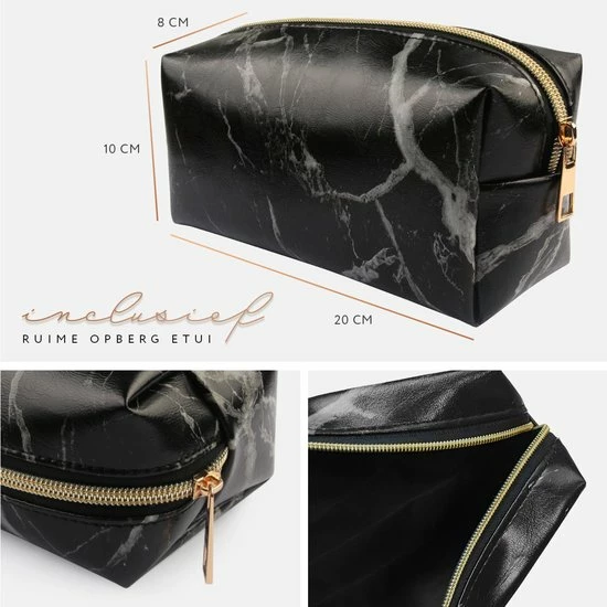 Evvie Set Van 10 Make-up Kwasten Met Beauty Blender (2x) En Brushegg In Etui - Zwart/goud 4 Evvie Set Van 10 Make-up Kwasten Met Beauty Blender (2x) En Brushegg In Etui - Zwart/goud - Afbeelding 4