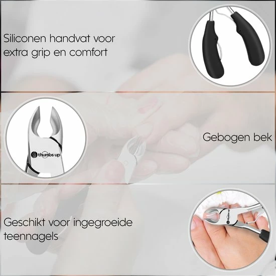 Thumbs Up 7-Delige Nagel Set - Ingegroeide Teennagel - Nageltang - Teennagelknipper - Nagelknipper Set - Zwart 2 Thumbs Up 7-Delige Nagel Set - Ingegroeide Teennagel - Nageltang - Teennagelknipper - Nagelknipper Set - Zwart - Afbeelding 2