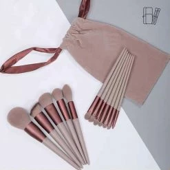 LaVini Make Up Kwasten Set | 13 Stuks | Inclusief Beschermingszakje | Vegan | Blending Beauty | Voor O.a. Foundation & Oogschaduw | Cadeau Voor Haar