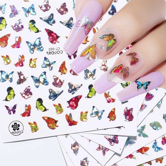 Elysee Beauty Butterfly Nail Art Kit Met Nagelfolie - Nagel Diamantjes - Nagel Picker - 9 Vlinders Stickers 4 Elysee Beauty Butterfly Nail Art Kit Met Nagelfolie - Nagel Diamantjes - Nagel Picker - 9 Vlinders Stickers - Afbeelding 4