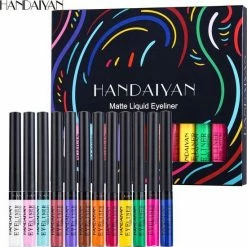 HANDAIYAN | Liquid Eyeliner | Set Van 12 Kleuren | Gekleurde Eyeliner Set | Make Up | Waterproof | Langhoudend
