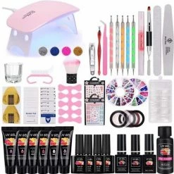 Top Direct Gelnagels Set | Polygel Kit | Nepnagels | Gellak Set | Nail Art Pakket | 15Ml Kleuren Builder Gel | Crystal Gel | UV Gel | Manicure Set | Gel Nagellak Nagel Decoratie | 6W UV Lamp | Starterspakket | Nail Care | Nagelstad