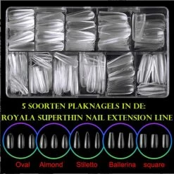 Royala Almond Nepnagels Plaknagels 500 Stuks - Ultrathin (Superdun) - "Royala Superthin Nail Extension Line" -Givenchy-winkel 550x552 2