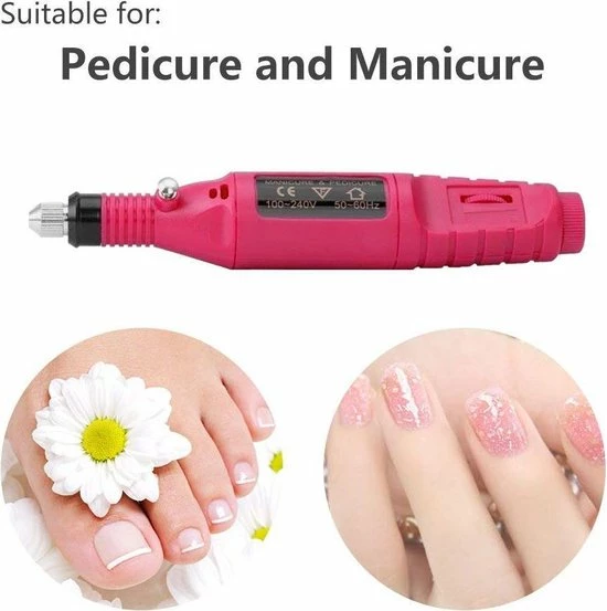Royala - Manicure & Pedicure Set Elektrische Nagelvijl Nagelfrees - Nail Drill - Geschikt Voor Natuurlijke Nagels - Nepnagels - Gellak - Gelnagels - Acrylnagels - 6 Opzetstukken - Rood 8 Royala - Manicure & Pedicure Set Elektrische Nagelvijl Nagelfrees - Nail Drill - Geschikt Voor Natuurlijke Nagels - Nepnagels - Gellak - Gelnagels - Acrylnagels - 6 Opzetstukken - Rood - Afbeelding 8