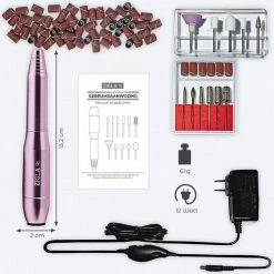 Zigla Elektrische Nagelvijl - Nagelfrees- Manicure En Pedicure Set - 6 Schuurrolletjes - 11 Opzetstukken - Ros /Goud - Vernieuwd -Givenchy-winkel 550x554 6