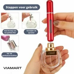 Viamart - Hervulbare Draagbare Parfumverstuiver - Uw Favoriete Parfum Altijd Bij De Hand - Roze - (8 ML) -Givenchy-winkel 550x555 13