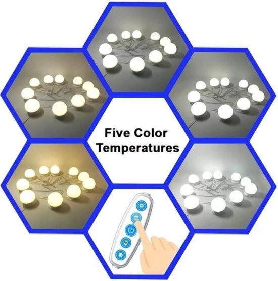 Jumalu Hollywood Spiegellampen Spiegelverlichting Met 10 LED Lampen Dimbare Make Up Spiegel Lamp 4 Meter Kabel 6 Jumalu Hollywood Spiegellampen Spiegelverlichting Met 10 LED Lampen Dimbare Make Up Spiegel Lamp 4 Meter Kabel - Afbeelding 6