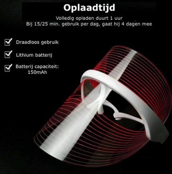 Top Goods Lichtgewicht LED Masker | 7 Kleuren | Huidverjonging | Vette Onzuivere Huid En Acne Behandeling | Met Jade Roller & Comedonenlepel Set 7 Top Goods Lichtgewicht LED Masker | 7 Kleuren | Huidverjonging | Vette Onzuivere Huid En Acne Behandeling | Met Jade Roller & Comedonenlepel Set - Afbeelding 7