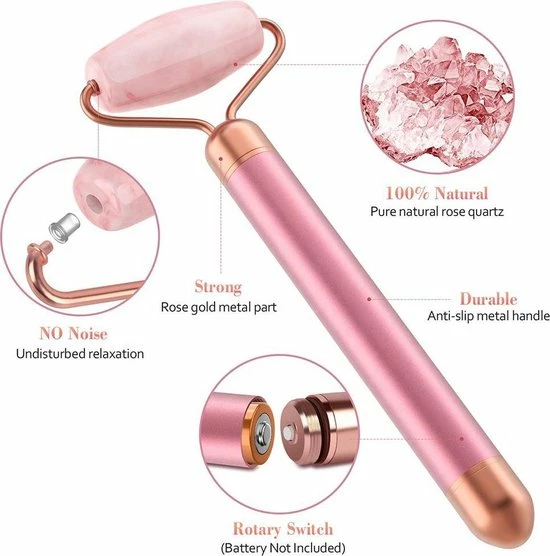 Glamour Care - 5-in-1 Elektrische Jade Roller - Rose Gold 2 Glamour Care - 5-in-1 Elektrische Jade Roller - Rose Gold - Afbeelding 2