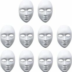 MATANA 10 Witte Kartonnen Maskers Om Te Beschilderen - DIY Kostuum Voor Feesten, Knutselen Voor Kinderen En Volwassenen