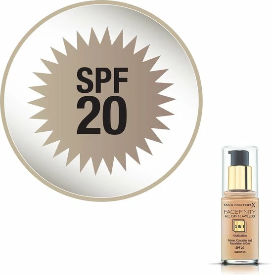 Max Factor Facefinity All Day Flawless 3-in-1 Liquid Foundation - 075 Golden 11 Max Factor Facefinity All Day Flawless 3-in-1 Liquid Foundation - 075 Golden - Afbeelding 11