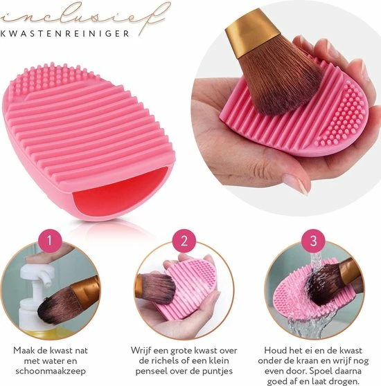 Evvie Set Van 10 Make-up Kwasten Met Beauty Blender (2x) En Brushegg In Etui - Zwart/goud 6 Evvie Set Van 10 Make-up Kwasten Met Beauty Blender (2x) En Brushegg In Etui - Zwart/goud - Afbeelding 6