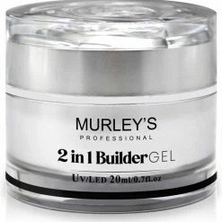 MURLEY'S 2 In 1 BUILDER GEL UV-LED Builder Gel Voor Gelnagels Transparant 20 Ml Op Acrylbasis. Verlengen En Vormen Van De Nagels Zonder Basecoat.
