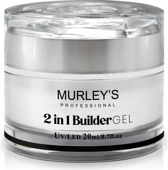 MURLEY'S 2 In 1 BUILDER GEL UV-LED Builder Gel Voor Gelnagels Transparant 20 Ml Op Acrylbasis. Verlengen En Vormen Van De Nagels Zonder Basecoat. 1 MURLEY'S 2 In 1 BUILDER GEL UV-LED Builder Gel Voor Gelnagels Transparant 20 Ml Op Acrylbasis. Verlengen En Vormen Van De Nagels Zonder Basecoat.