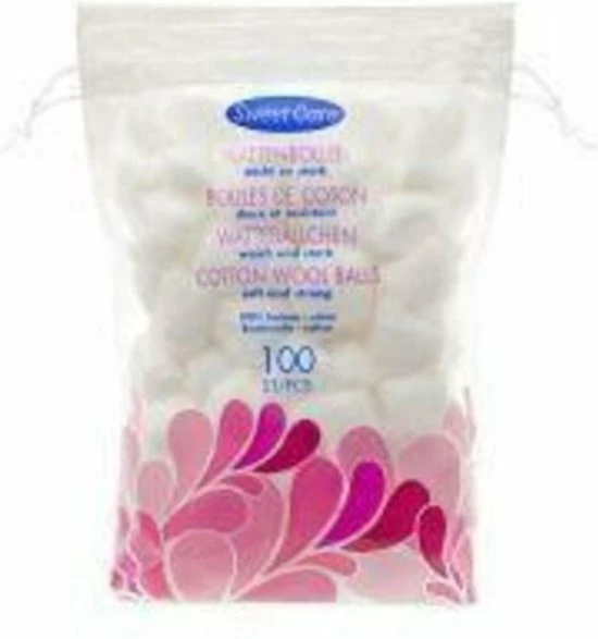 Sweetcare Wattenbollen Wit 2 Sweetcare Wattenbollen Wit - Afbeelding 2
