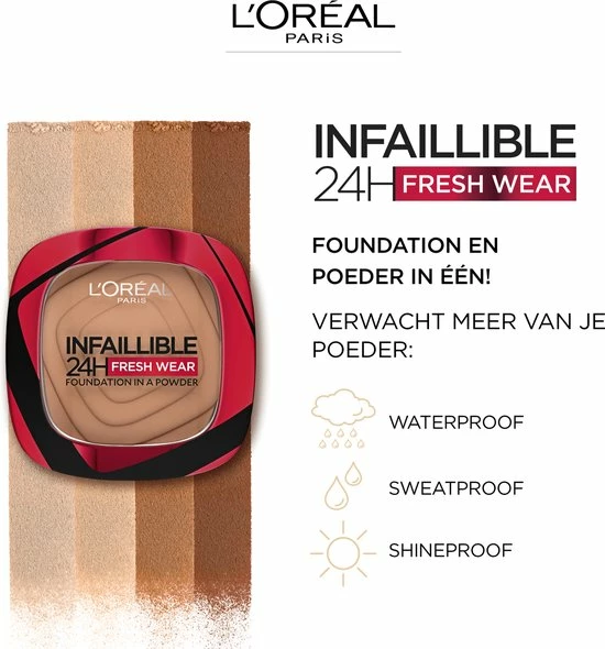 L?Or?al Paris L'Or Al - Infaillible 24h Fresh Wear Powder Foundation - 120 Vanilla 6 L?Or?al Paris L'Or Al - Infaillible 24h Fresh Wear Powder Foundation - 120 Vanilla - Afbeelding 6