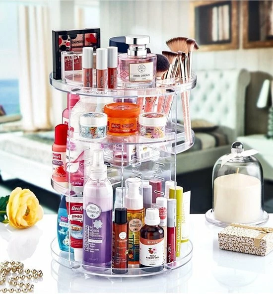 Merkloos Make Up Organizer - 360 Graden Roterend - Beauty Voor Cosmetica - Opbergdoos Cosmetica - Make Up Organizer Transparant - Parfum Organizer 2 Merkloos Make Up Organizer - 360 Graden Roterend - Beauty Voor Cosmetica - Opbergdoos Cosmetica - Make Up Organizer Transparant - Parfum Organizer - Afbeelding 2