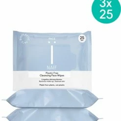 Na?f Na F Plasticvrije Reinigende Gezichtsdoekjes - Parfumvrije Gezichtsreiniging - 25 Stuks X 3 - Met Natuurlijke Ingredi Nten