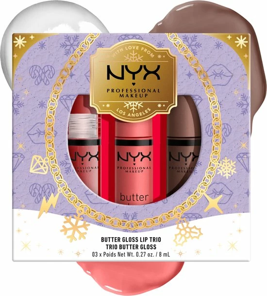 NYX Professional Makeup - Holidays 2022 Mrs Claus - Butter Gloss Trio - Lip Gloss 2 NYX Professional Makeup - Holidays 2022 Mrs Claus - Butter Gloss Trio - Lip Gloss - Afbeelding 2