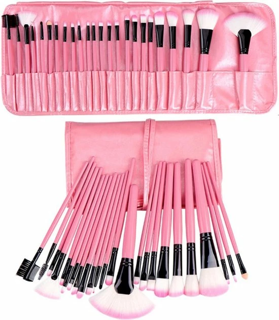 Merkloos Make-up Kwasten | Make-up Geschenksets | Oogschaduw Borstel | Contourborstel | Wenkbrauw Borstel | Oogpotlood | 24-delig | Met Etui | Roze | Able & Borret 1 Merkloos Make-up Kwasten | Make-up Geschenksets | Oogschaduw Borstel | Contourborstel | Wenkbrauw Borstel | Oogpotlood | 24-delig | Met Etui | Roze | Able & Borret
