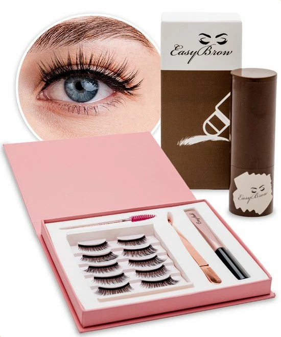 EasyLash Magnetische Wimperset Incl. EasyBrow Wenkbrauw Kit Donkerbruin T.w.v. 30 Lashes Lash Lift - Wimpers - Wimperextensions Wenkbrauw Stempel Wenkbrauw Sjabloon 1 EasyLash Magnetische Wimperset Incl. EasyBrow Wenkbrauw Kit Donkerbruin T.w.v. 30 Lashes Lash Lift - Wimpers - Wimperextensions Wenkbrauw Stempel Wenkbrauw Sjabloon