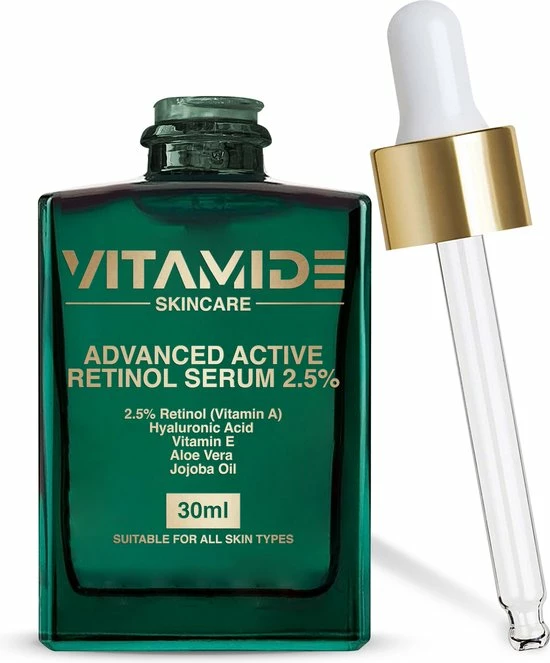Vitamide Advanced Active Retinol Serum 2.5 Procent - Hyaluronzuur Serum Met Vitamine E, Aloe Vera Gel En Jojoba Olie - Anti Rimpel, Anti Aging En Anti Acne Serum 1 Vitamide Advanced Active Retinol Serum 2.5 Procent - Hyaluronzuur Serum Met Vitamine E, Aloe Vera Gel En Jojoba Olie - Anti Rimpel, Anti Aging En Anti Acne Serum