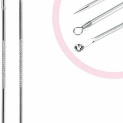 MALEZO Premium Products Professionele Comedonenlepel Set - Puistjes Verwijderen - Comedonendrukker - Puisten Verwijderaar - Mee Eter Verwijderaar