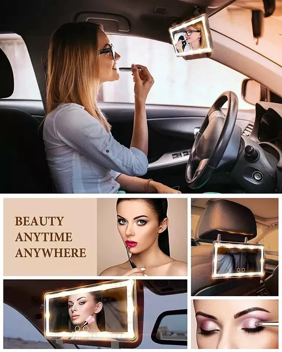 SNH Delivery Car Mirror Makeup - Makeup Mirror - LED Mirror - Auto Spiegel Make Up Spiegel - Auto Accessoires - Mirror - LED Light - LED - Light Spiegel Make Up 4 SNH Delivery Car Mirror Makeup - Makeup Mirror - LED Mirror - Auto Spiegel Make Up Spiegel - Auto Accessoires - Mirror - LED Light - LED - Light Spiegel Make Up - Afbeelding 4