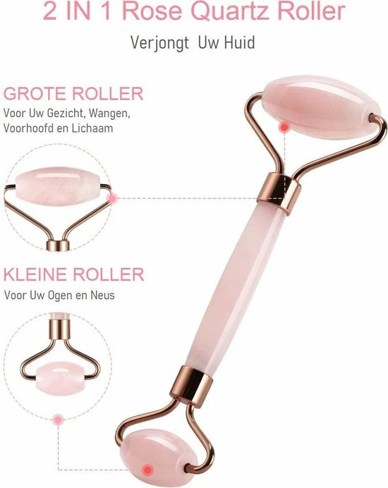 Falkann Verbeterde Jade Roller + Gua Sha Schraper - Gezichtsroller - Face Roller - Rose Quartz Roller - Inclusief Luxe Beschermdoos Pink & White 4 Falkann Verbeterde Jade Roller + Gua Sha Schraper - Gezichtsroller - Face Roller - Rose Quartz Roller - Inclusief Luxe Beschermdoos Pink & White - Afbeelding 4