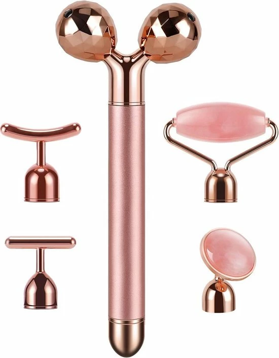 Glamour Care - 5-in-1 Elektrische Jade Roller - Rose Gold 1 Glamour Care - 5-in-1 Elektrische Jade Roller - Rose Gold