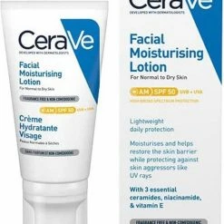 CeraVe AM Facial Moisturising Lotion SPF50 For Normal To Dry Skin 52ml