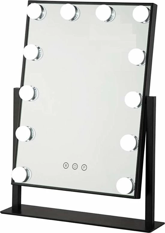 Bright Beauty Vanity Make Up Spiegel Met Verlichting - Zwart - Dimbaar Met Drie Lichtstanden 1 Bright Beauty Vanity Make Up Spiegel Met Verlichting - Zwart - Dimbaar Met Drie Lichtstanden
