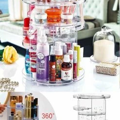 Merkloos Make Up Organizer - 360 Graden Roterend - Beauty Voor Cosmetica - Opbergdoos Cosmetica - Make Up Organizer Transparant - Parfum Organizer