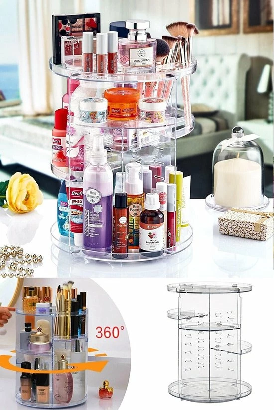 Merkloos Make Up Organizer - 360 Graden Roterend - Beauty Voor Cosmetica - Opbergdoos Cosmetica - Make Up Organizer Transparant - Parfum Organizer 1 Merkloos Make Up Organizer - 360 Graden Roterend - Beauty Voor Cosmetica - Opbergdoos Cosmetica - Make Up Organizer Transparant - Parfum Organizer